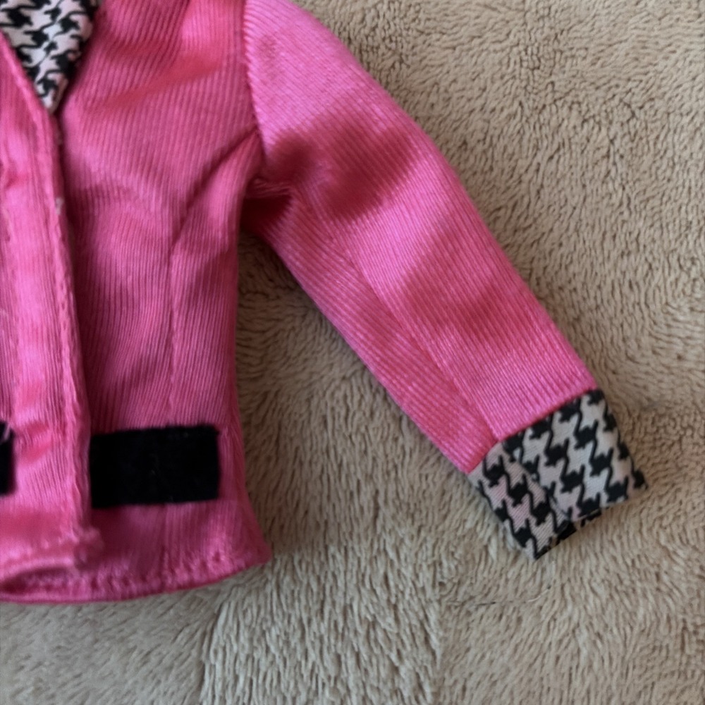 Vintage Barbie Clothes 1993 Pink Houndstooth Blazer Jacket B11 - Picture 3 of 8